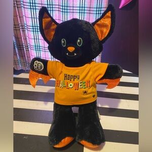 Build-A-Bear Black and Orange Halloween Cat Plush